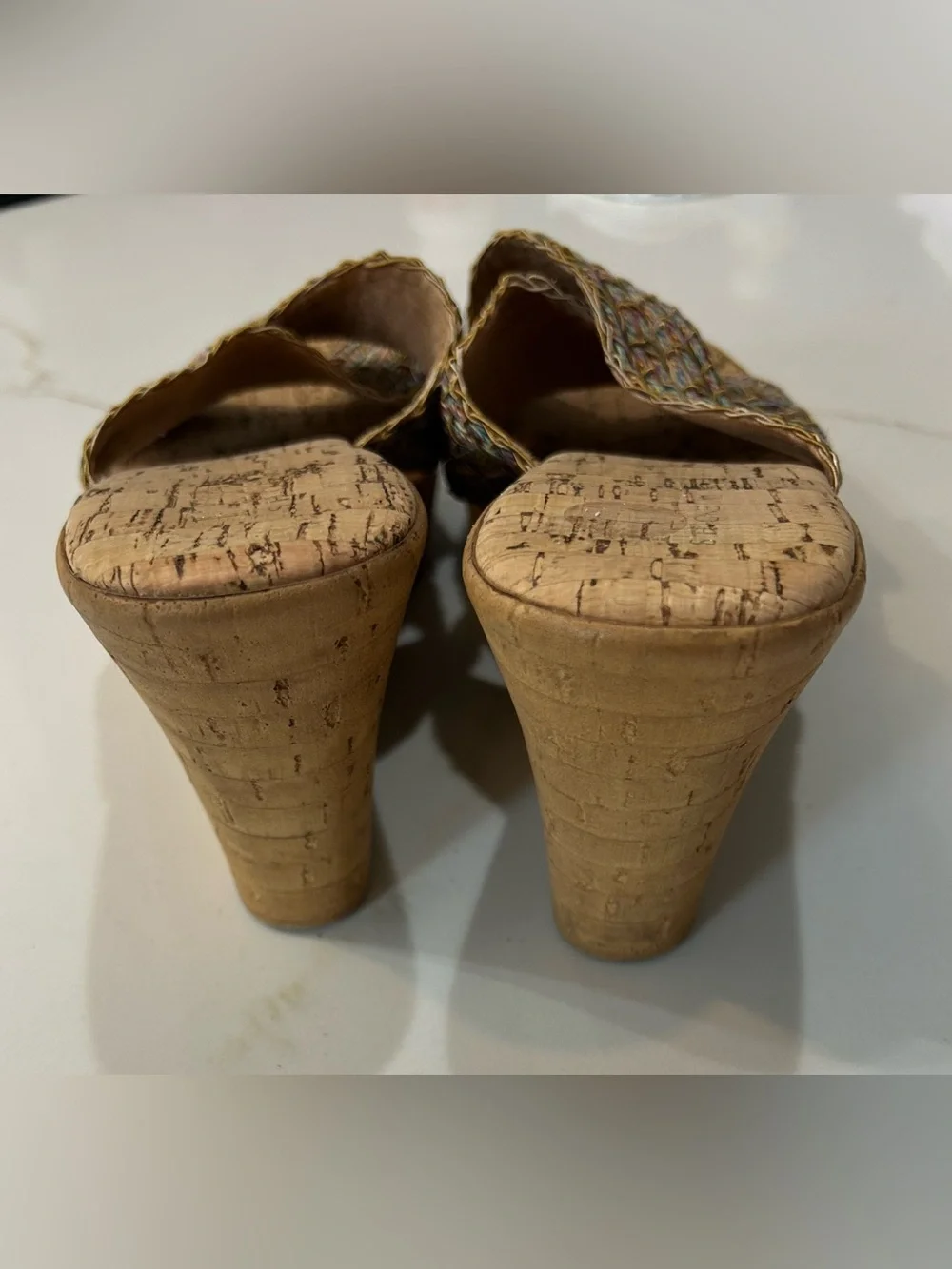 Italian‎ Shoemakers Multi-Color Braided Cork Slide Sandals